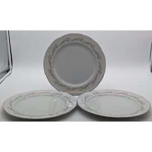 Fine China of Japan, Charmaine, Floral, Set of 3 Dinner Plates EUC Vintage